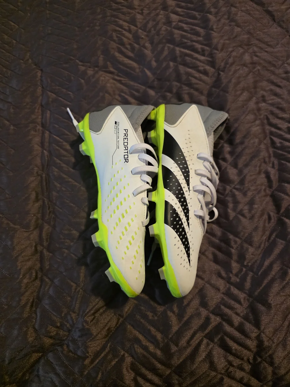 adidas Predator White Gray Neon Green Men's Soccer Cleats